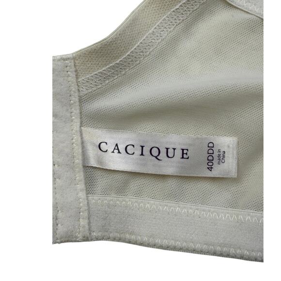 Cacique Bra Ivory Lace Full Coverage Nude Lined Underwire 40DDD - Picture 3 of 7